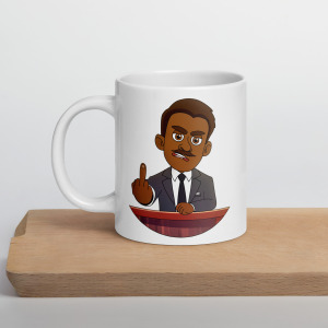 FUCKIN BULLSHIT NEWS White glossy mug